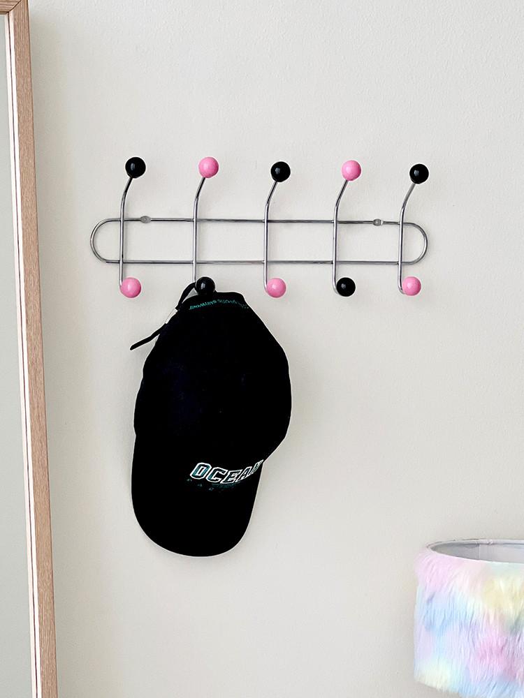 [자체제작] 루시아이 10구 믹스 컬러볼 코트랙 벽걸이 행거 무타공 모자 가방 후크