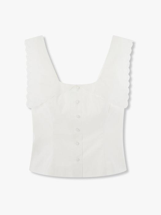 프론트 버튼업 슬리브리스 탑 (Juliane Top) _화이트 RF15106031