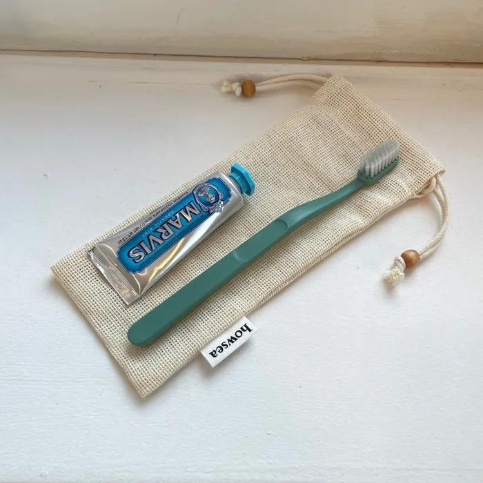 코튼 메쉬 칫솔 파우치 Cotton mesh toothbrush pouch