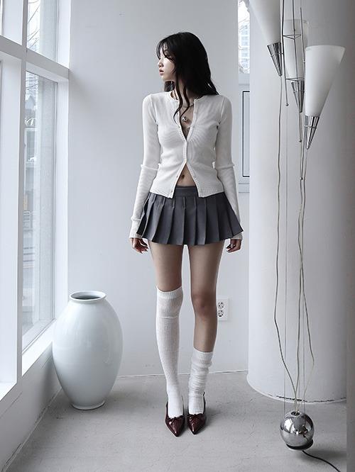 pleats wrap skirt pants, 2color