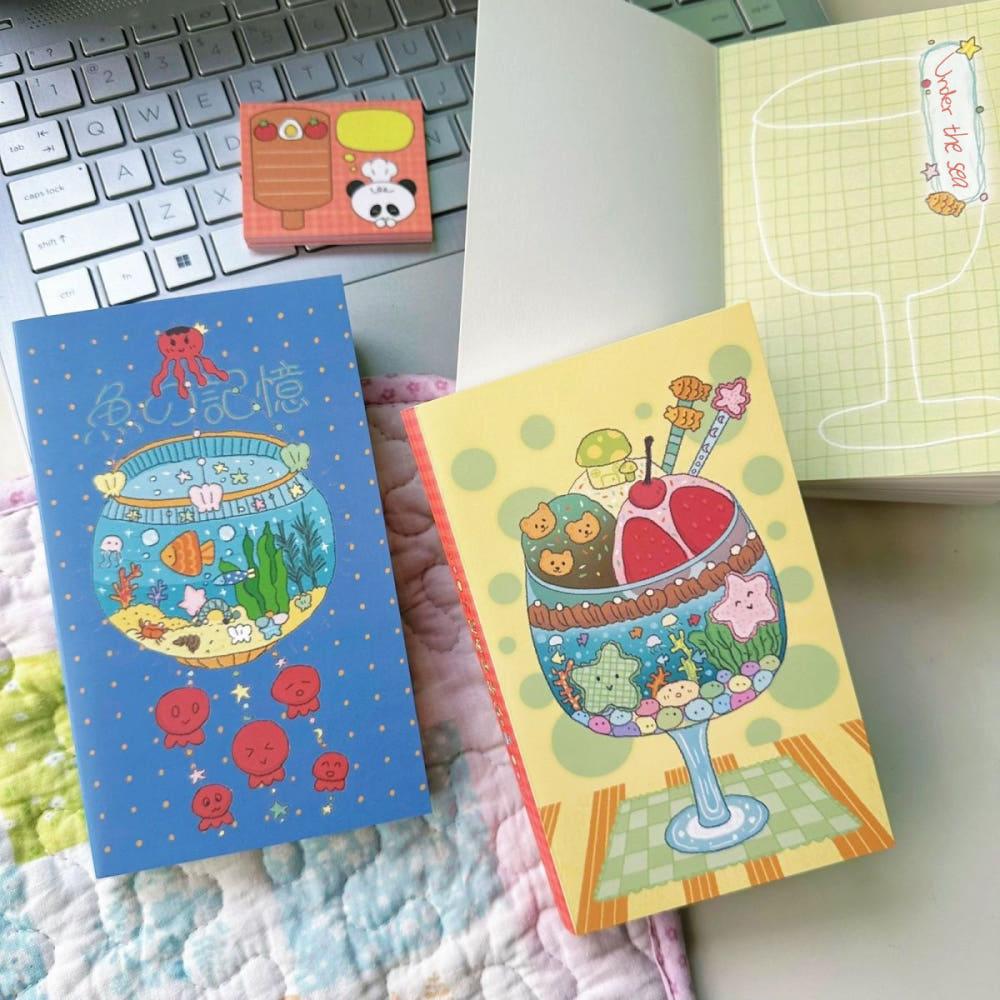 귀여운 바다 속 A6 노트 공책 다이어리 2type
