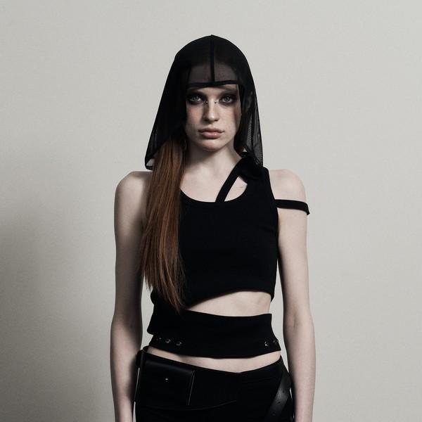 MESH HOOD SLEEVELESS_BLACK