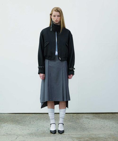 언발란스 솔리드 스커트 AW4AS66112