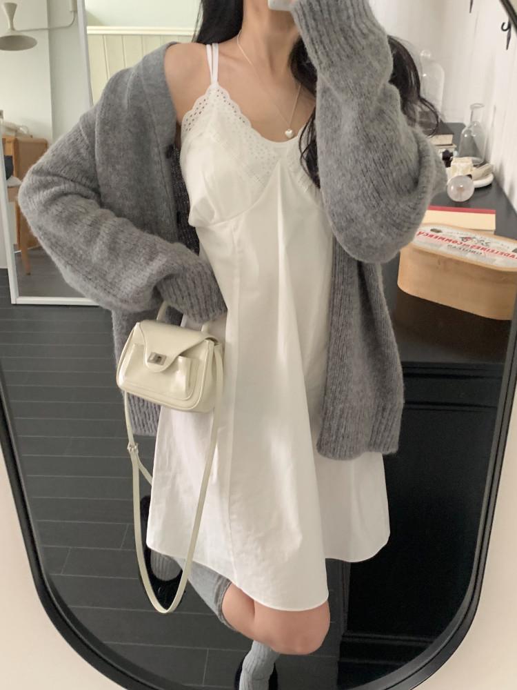 캐미솔 레이스 나시 원피스