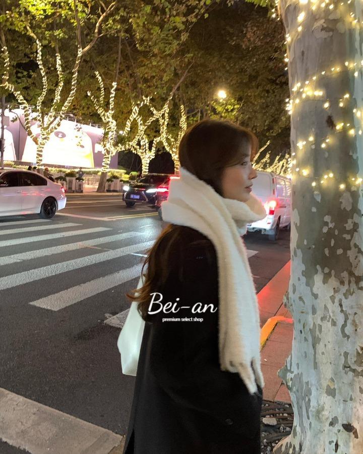 바이안 ounce 온스 플러피 알파카 부클 머플러 니트 롱 수술 목도리 (2 color)