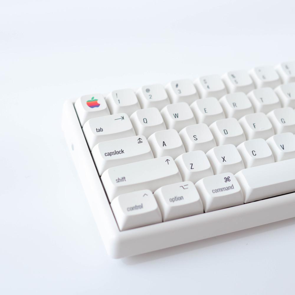 애플 레트로 맥 키캡 124 키 mac 전용 화이트 기계식 키보드 키캡 PBT 염료승화