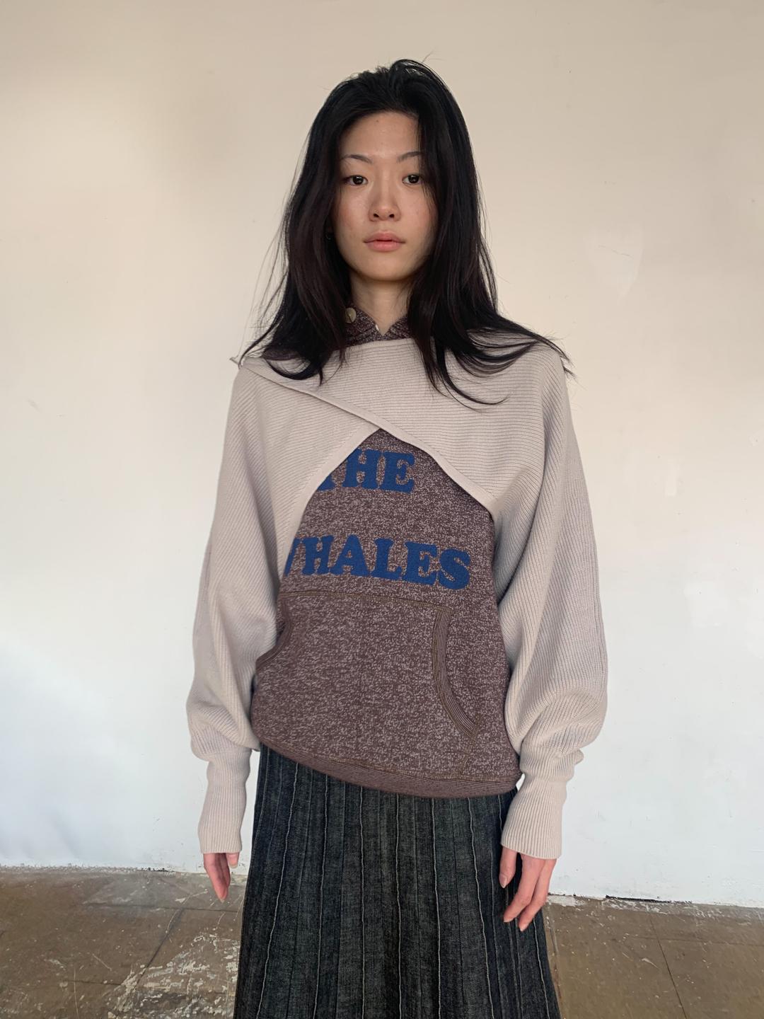 Unbalance knit bolero