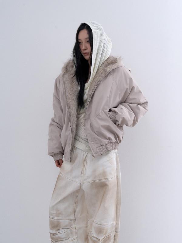 fox fur hood padding