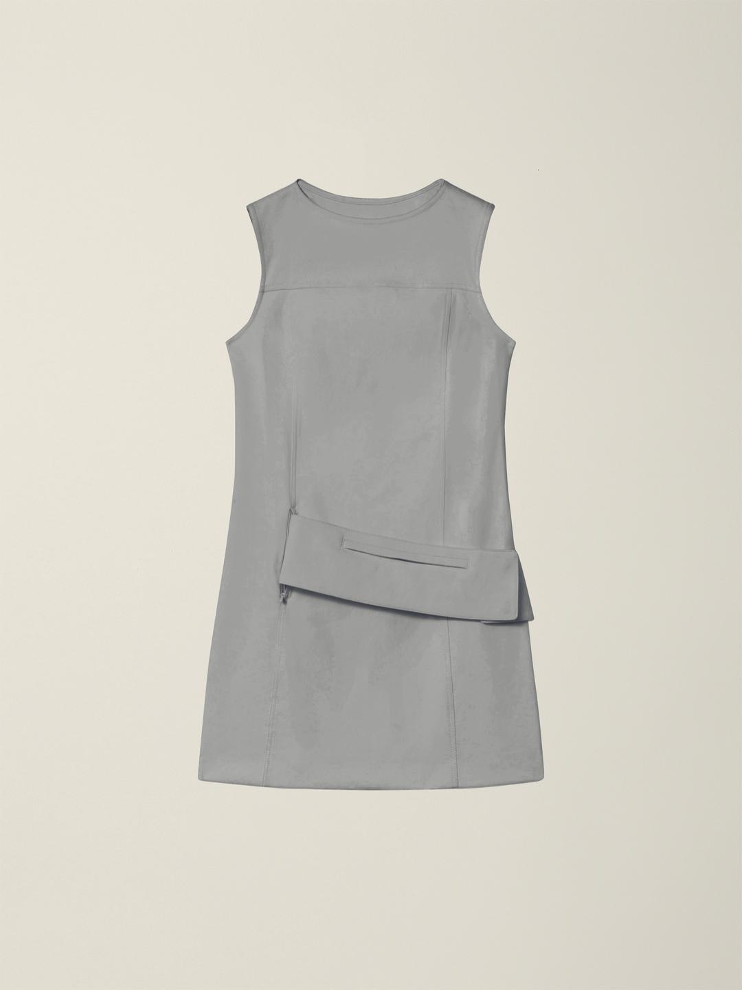 BELTED POCKET DRESS   SLATE GREY