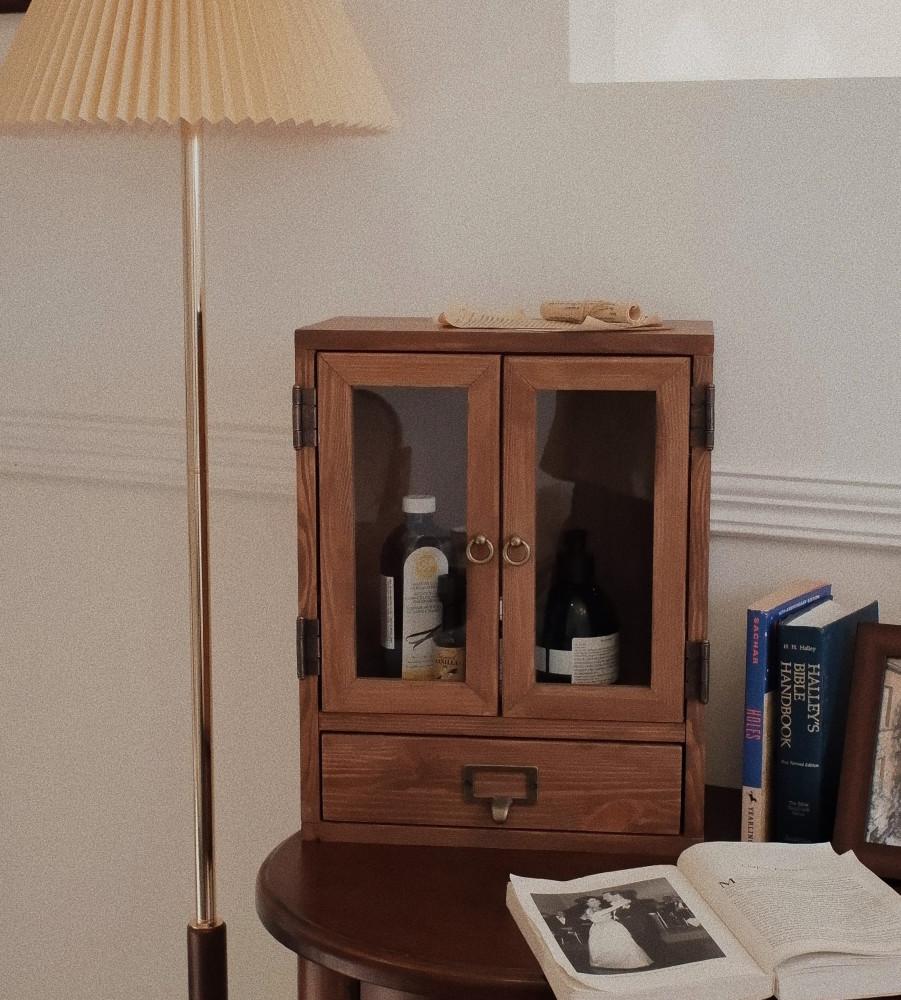 머블 원목 화장품정리함 빈티지 엔틱 소품