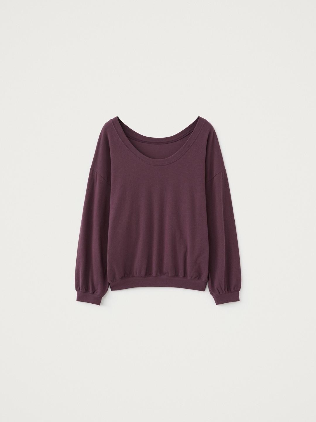 Deep Back Wide Neck Top, Wine