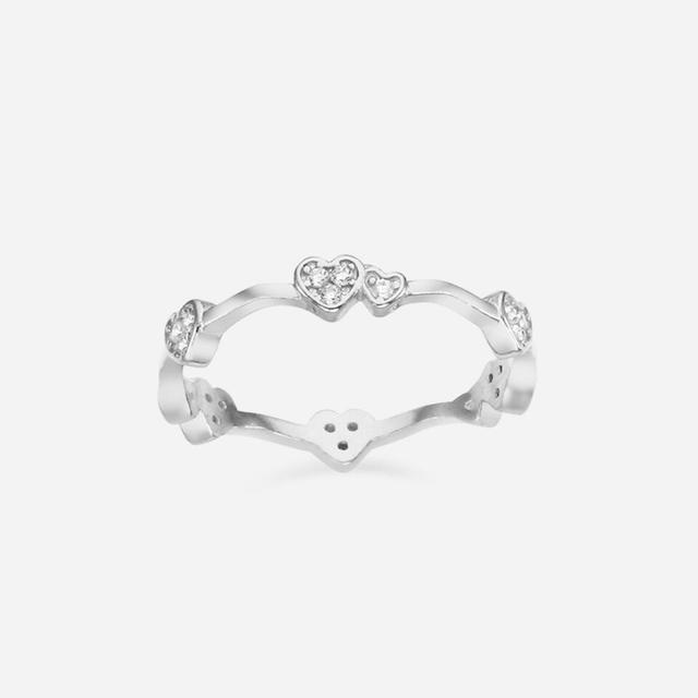 [silver 925][태연, 김혜윤 착용] two heart wave ring