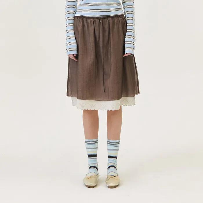 MARO MIDI SKIRT (BROWN)