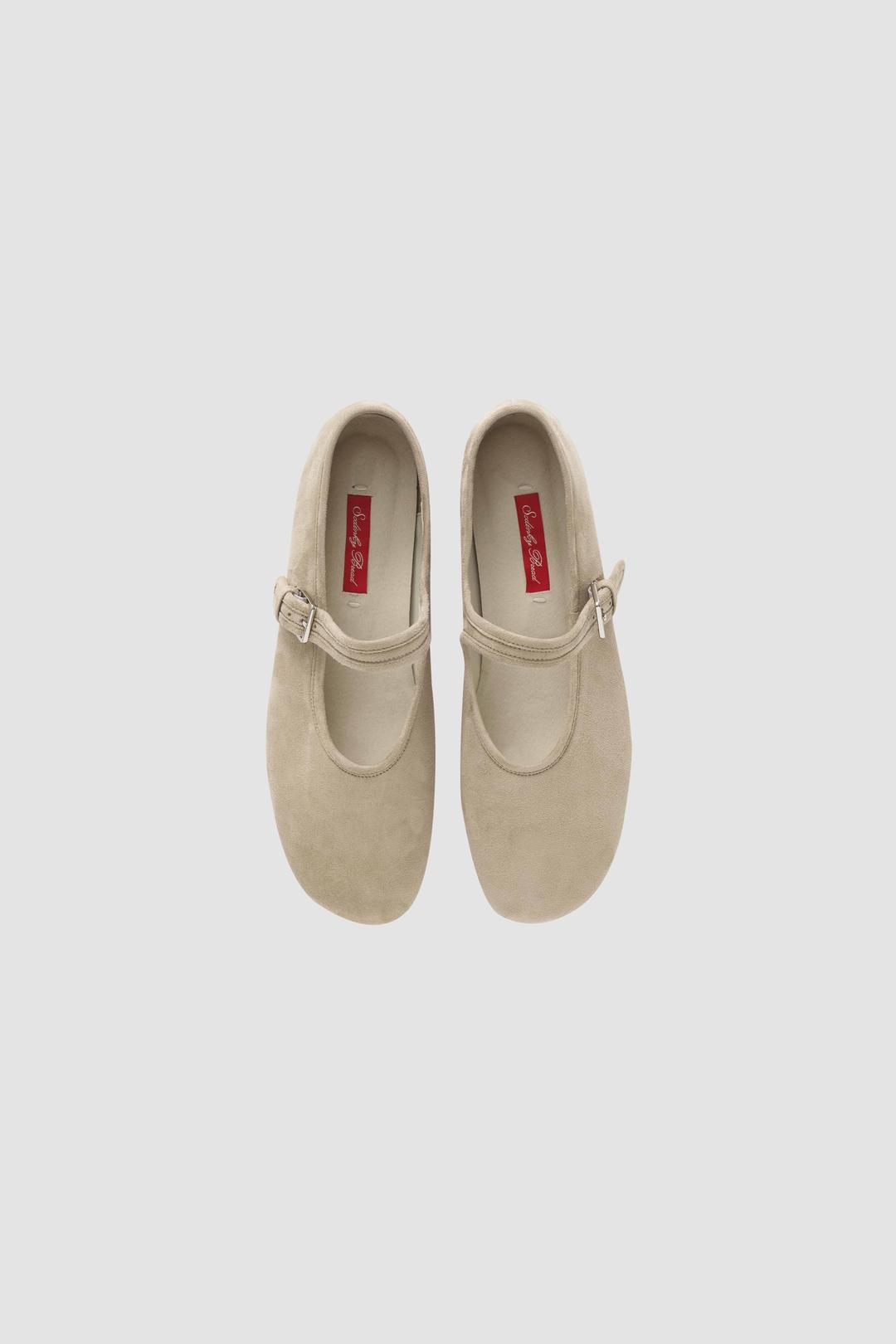 Selly Beige Suede Mary Jane Shoes