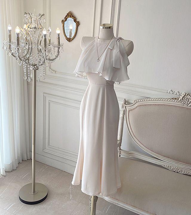 [우아한 여신핏~] 미즈라 홀터 롱원피스 /결혼식 하객룩 파티룩 행사룩 브라이덜샤워 돌잔치원피스 셀프웨딩 웨딩촬영 나시롱원피스 해외여행 휴양지룩 홀터원피스 머메이드원피스 쉬폰원피스