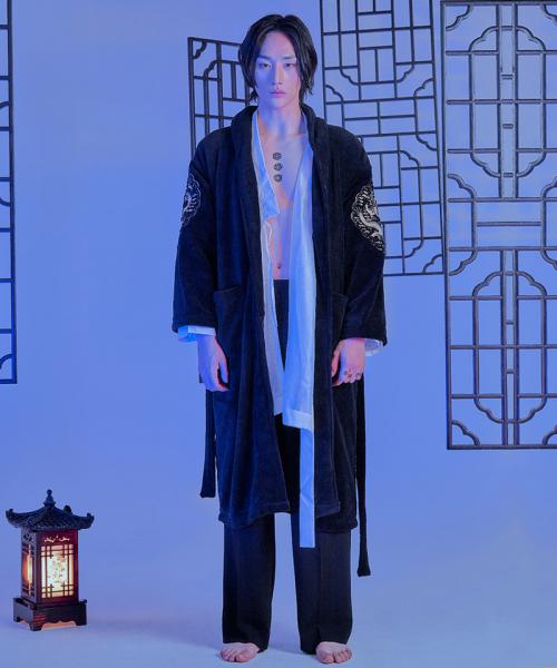 금수오조원룡보 곤룡포 수면가운 블랙