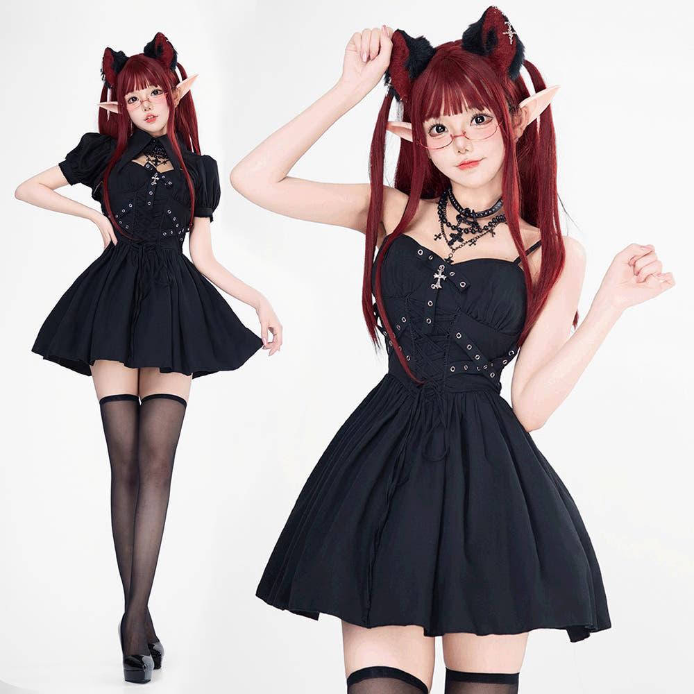 할로윈 코스튬 원피스 로리타 미니 드레스 마녀 졸업사진 의상