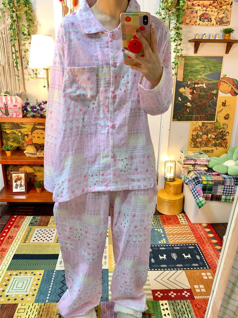 Pink patchwork pajama set