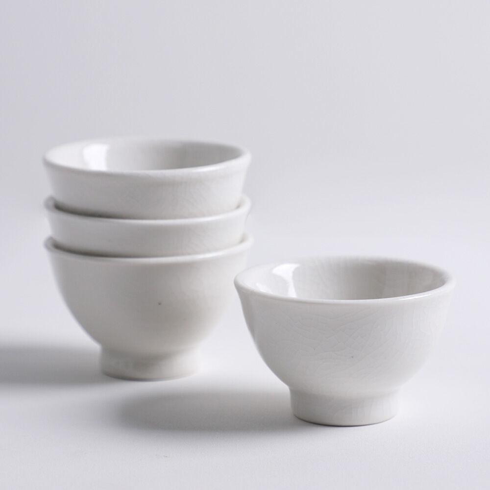 국산 백자 크랙 도자기 다기 찻잔 70ml