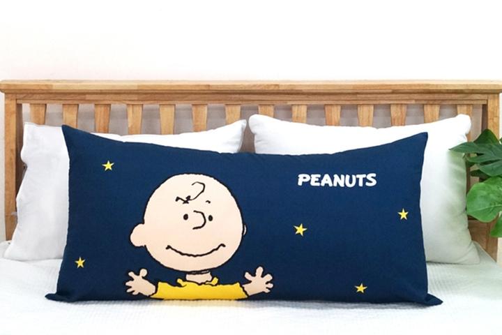 스누피 찰리 침대 등받이 헤드 대쿠션 큰베개 솜포함