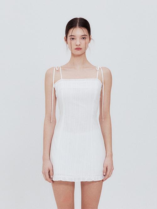 레이스 프릴 미니 드레스 (아이보리)