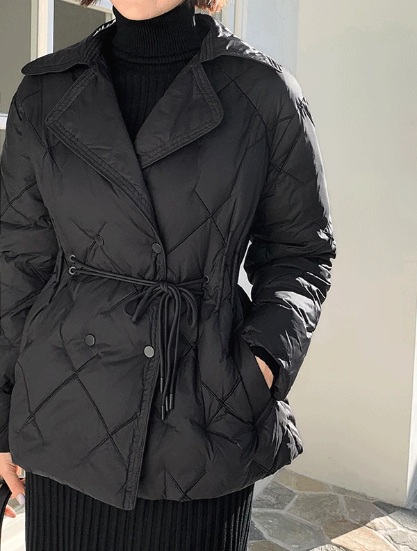 덕다운 더블버튼 경량패딩<span style=font-size:0pt