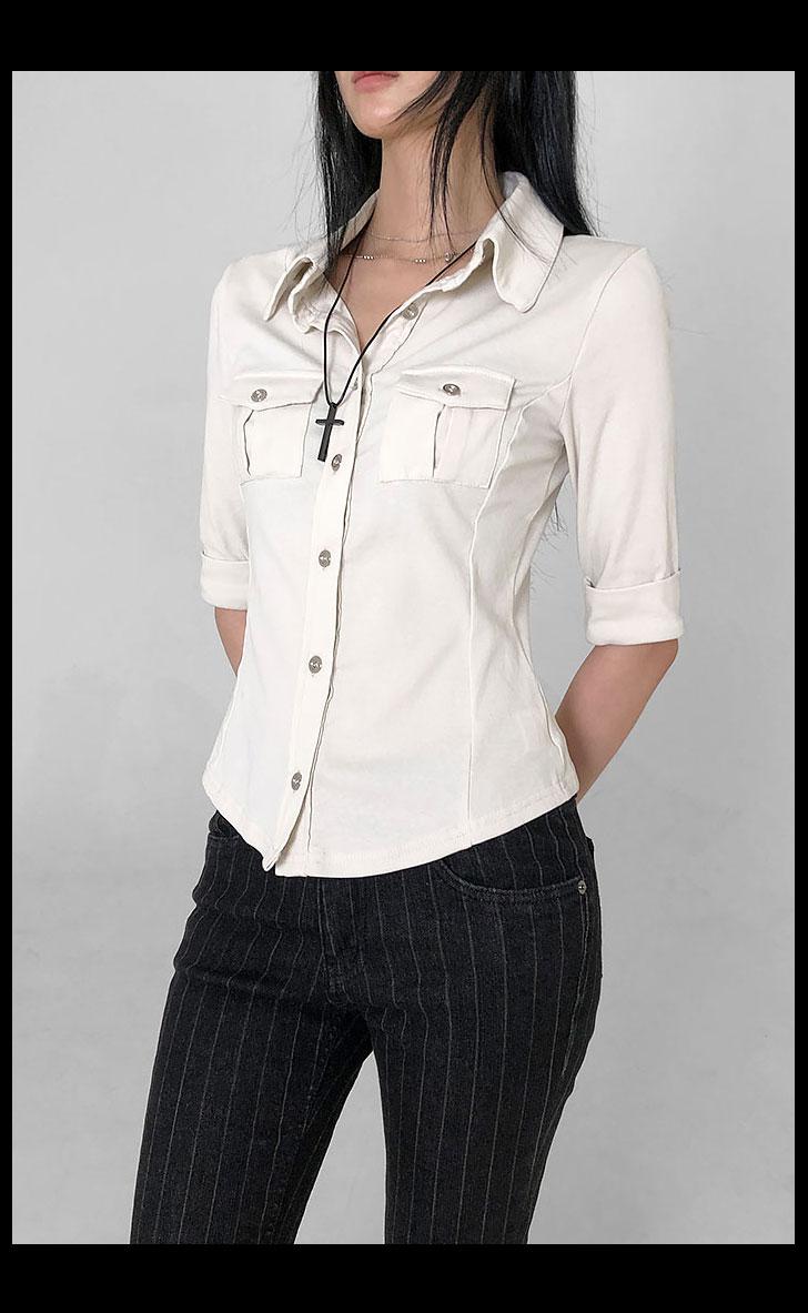 노븐 슬림 티 셔츠 카라