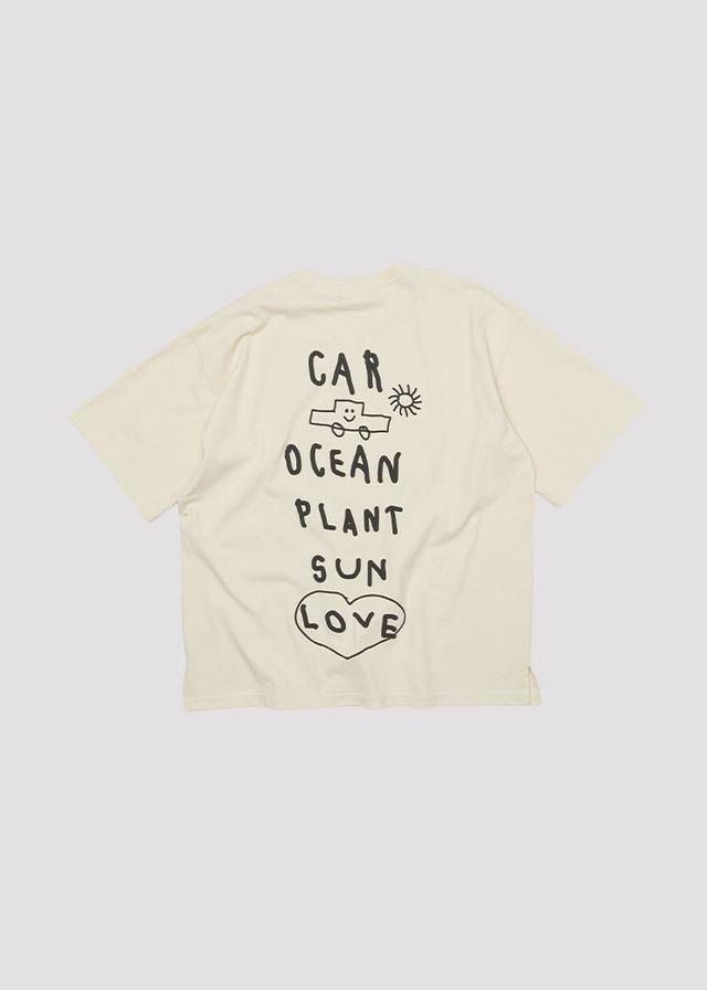 EMBO PRINT T SHIRT WHATEVER IVORY