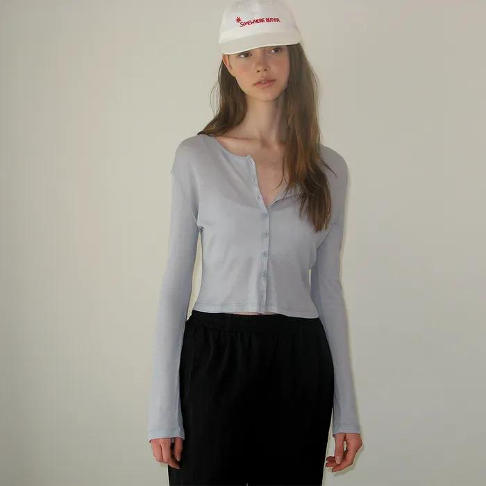 Lovey Button Cardigan - Light Blue