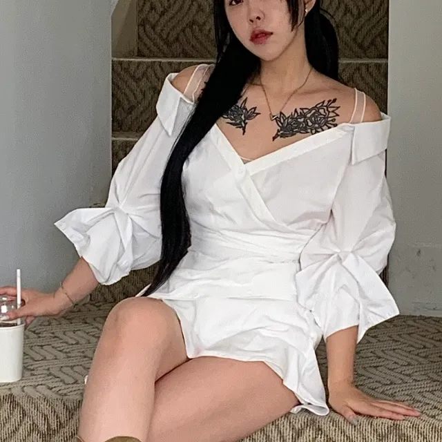 🍂가을신상🍂Shirt Dress 셔츠원피스-[셔츠 블라우스 데이트룩 가을원피스 여름원피스 가을블라우스 여름블라우스 섹시글램 미니스커트 원피스]