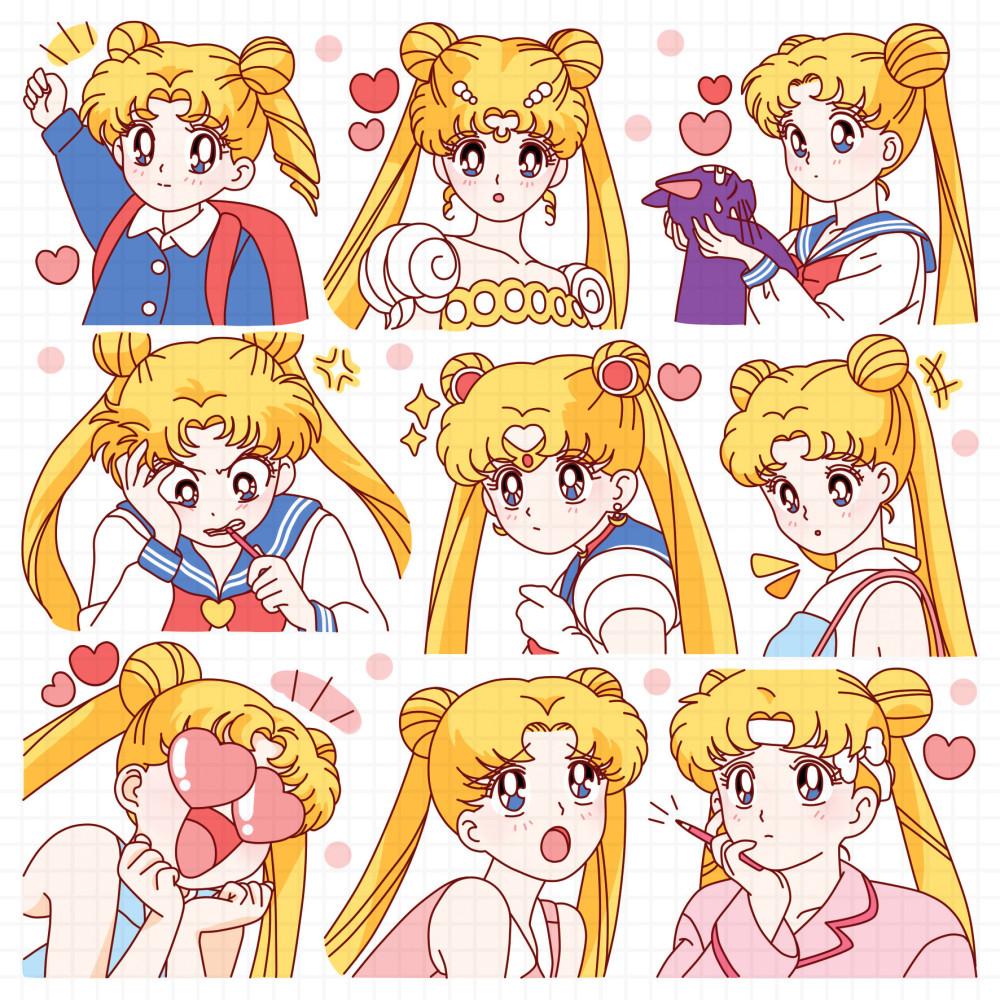 세일러문 일상 다꾸 인스 인쇄소스티커 캐릭터 투명인스 다이어리스티커