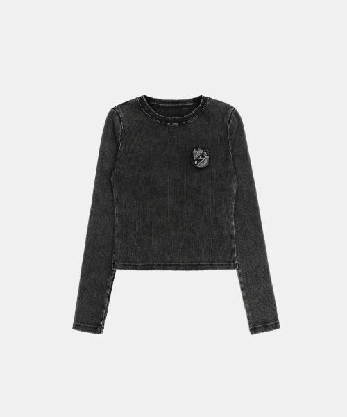 러스티 데님 머슬 롱슬리브 - 블랙