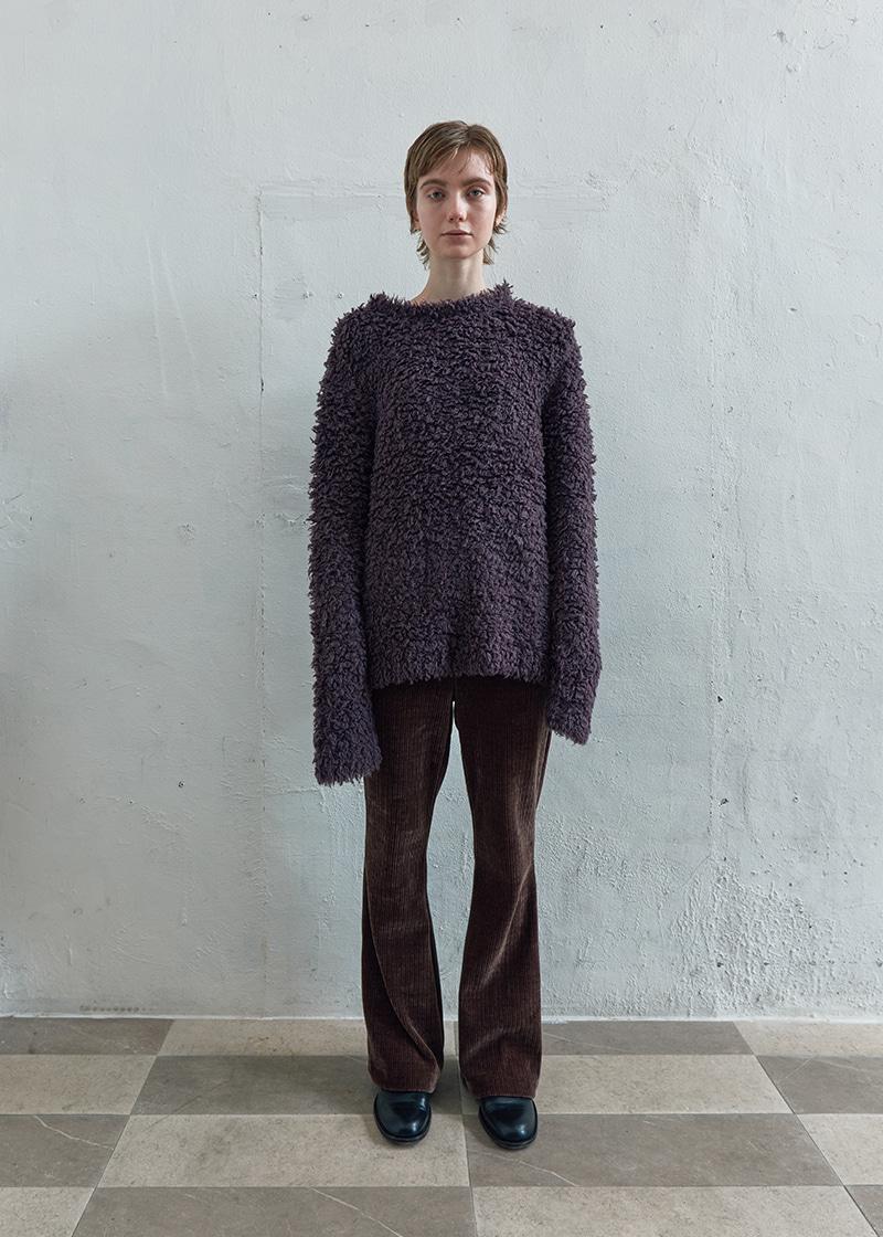 CORDUROY BOOTCUT BANDING PANTS IN BROWN