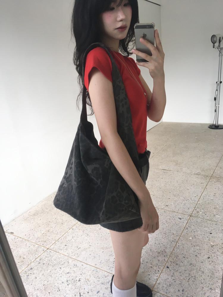 레오파드 워싱 에코백