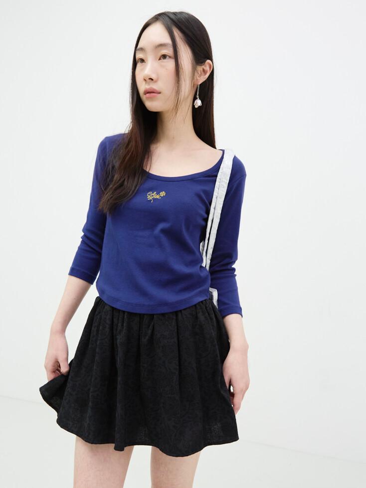 Nue 2Way 3/4 Tie T-Shirt Plum