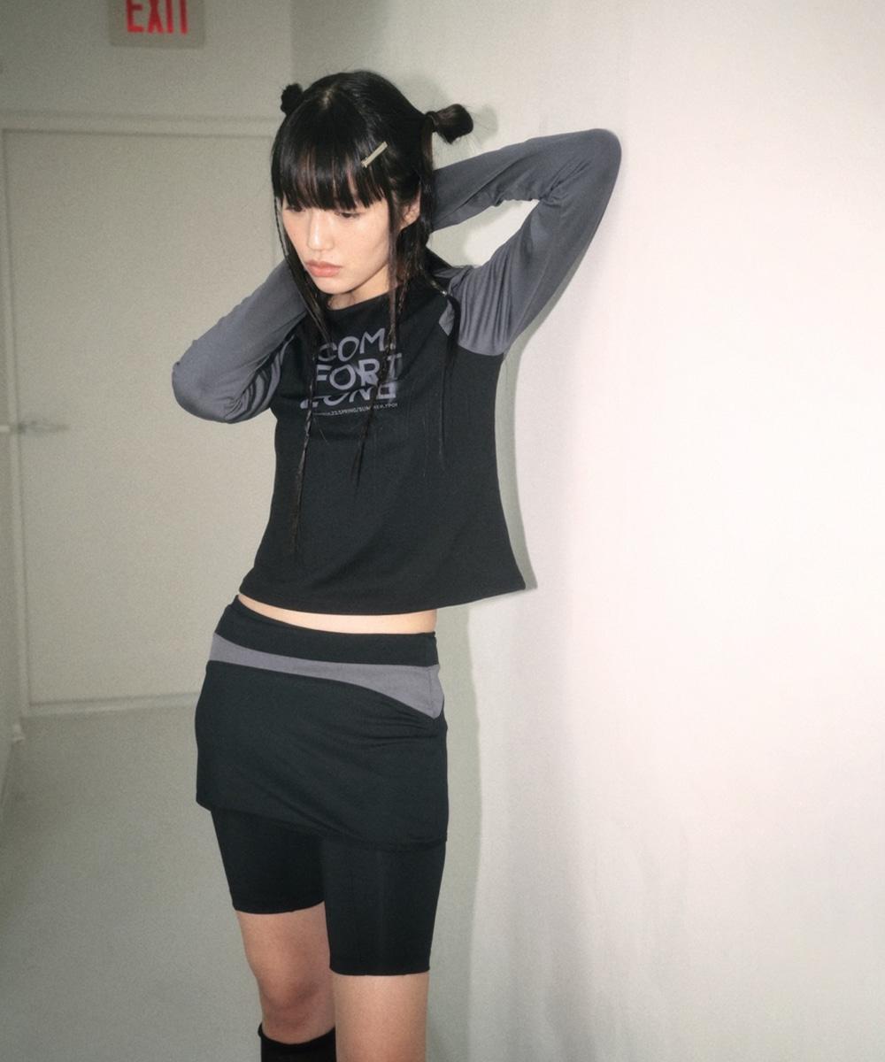 Incision biker skirt pants