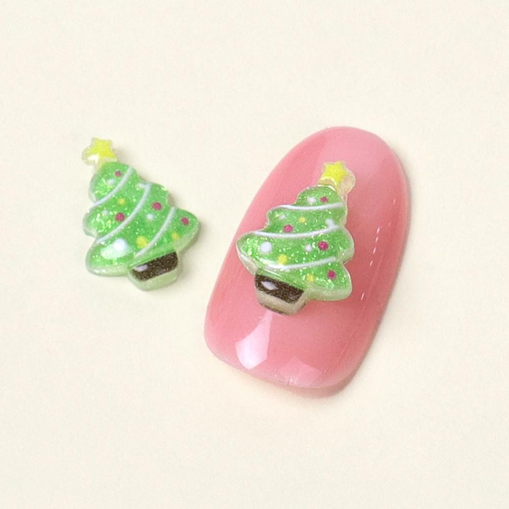 펄이반짝 크리스마스 트리 네일파츠 2개입 (X-MAS 셀프 네일아트재료)