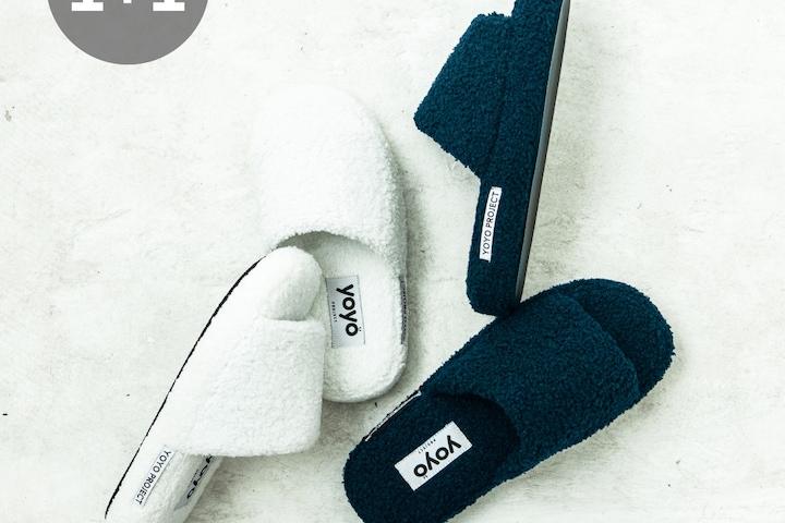 [예약판매]1+1 FLUFFY ROOM SHOES 층간소음방지 실내화 (2COLOR)