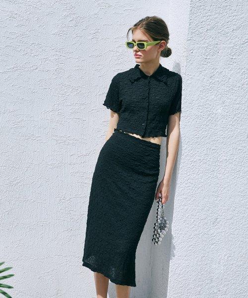 Bubble Blouse Set-Up  Black