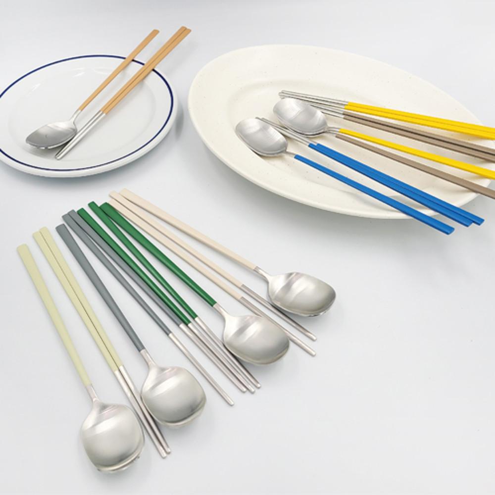 멜로즈 한수저 한식 숟가락 젓가락 세트 8컬러 커플 신혼 집들이 선물 커트러리