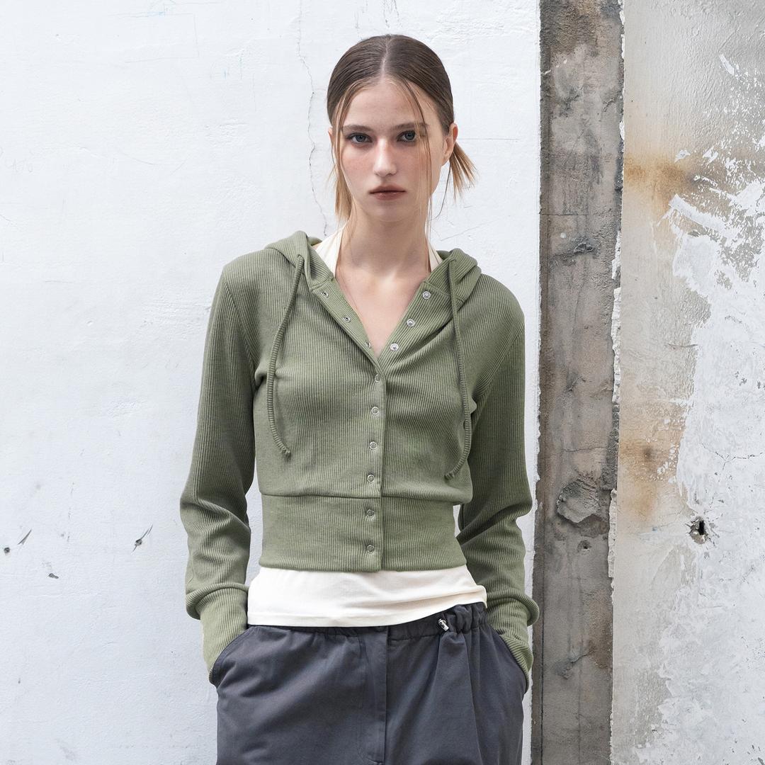 미쏘 [리오더]골지 후드 스냅 티셔츠 RE LWFT22A_MIWLWFV6QA