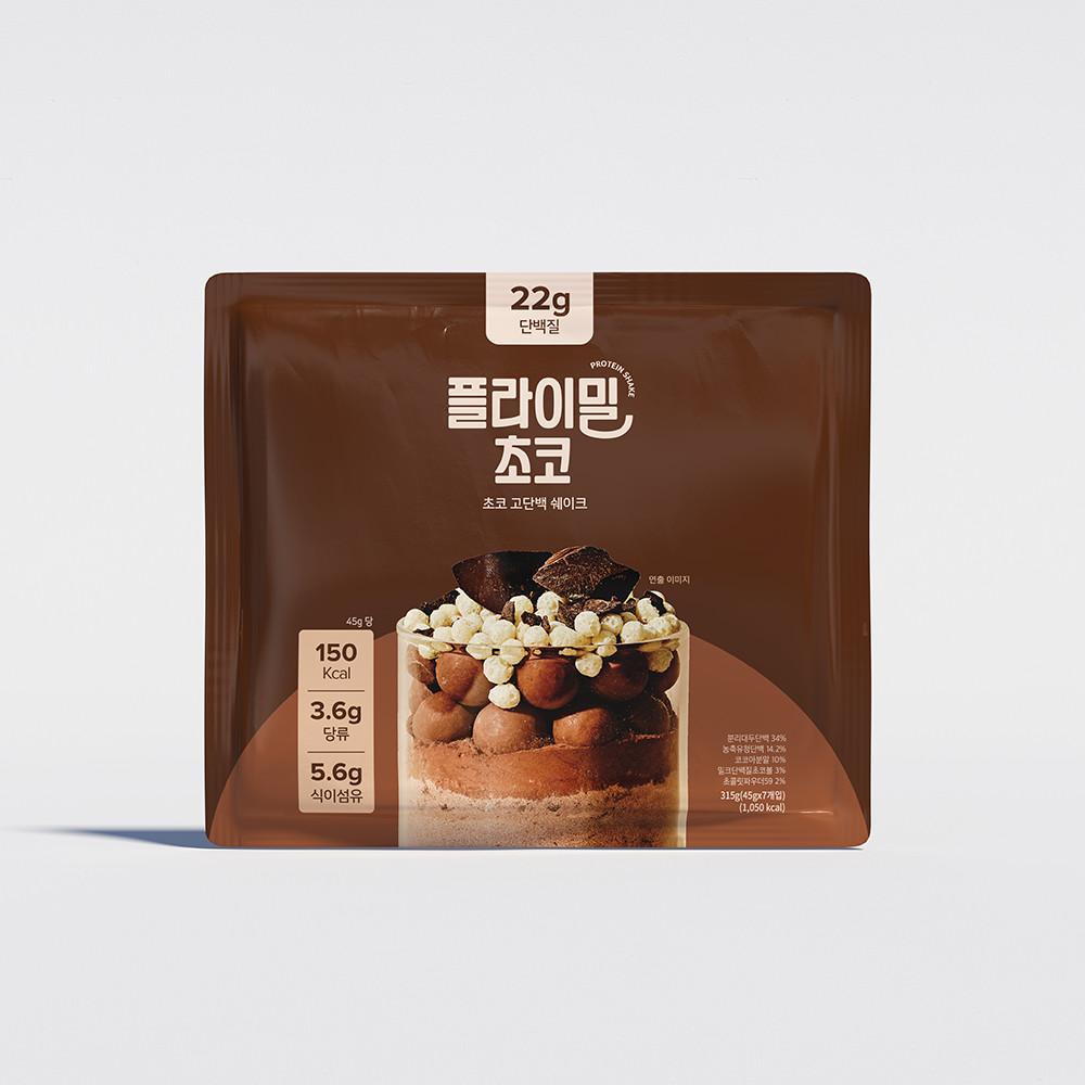 플라이밀 단백질쉐이크 파우치 45g, 7개입 초코맛