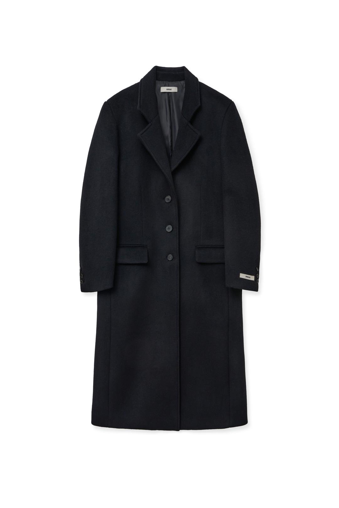 BASIC SINGLE LONG COAT,BLACK