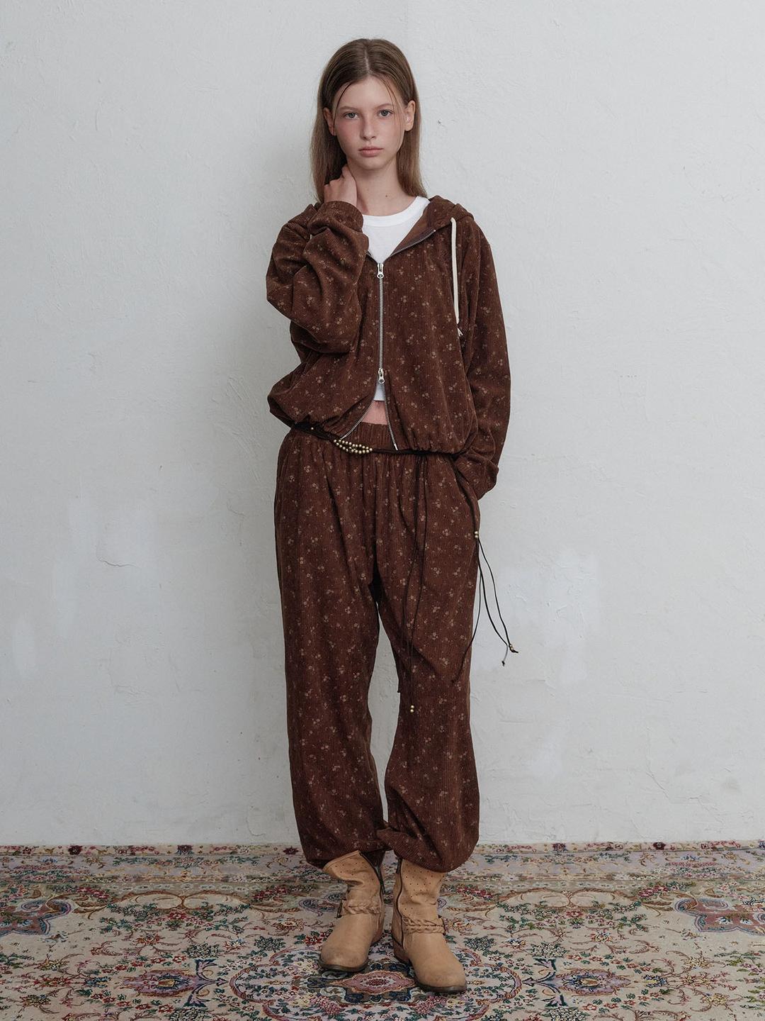 Rustic garden jogger pants (Brown)