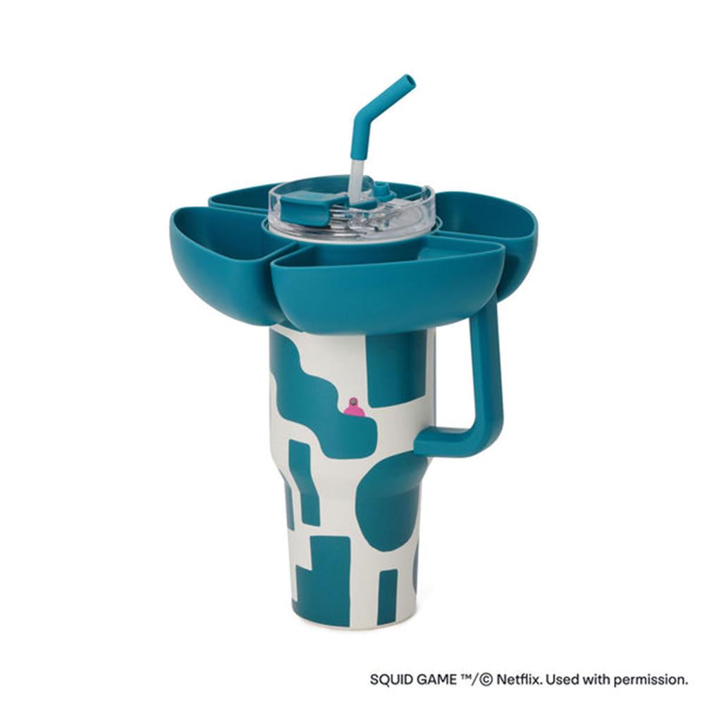 프랑프랑x오징어게임2 스낵 홀더 텀블러 1000ml 그린화이트