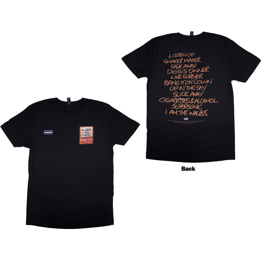 [M,L,XL,2XL 국내배송] 공식 OASIS 오아시스 Definitely Maybe AAA Setlist 반팔 티셔츠