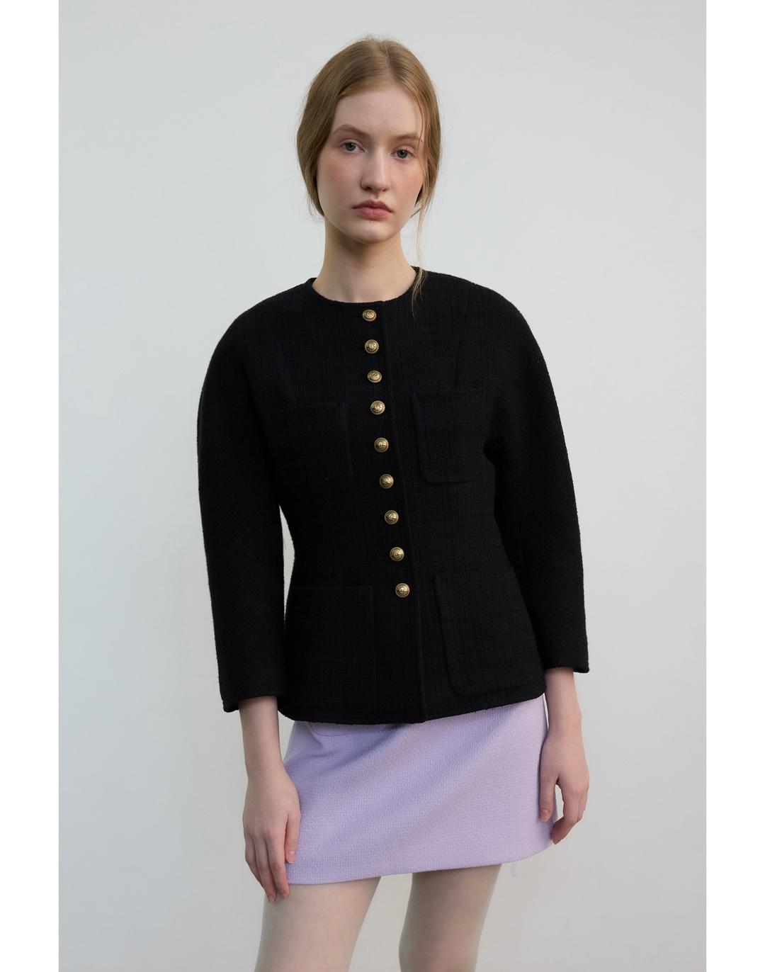 [24SS] Black Volume Tweed Jacket [Black]