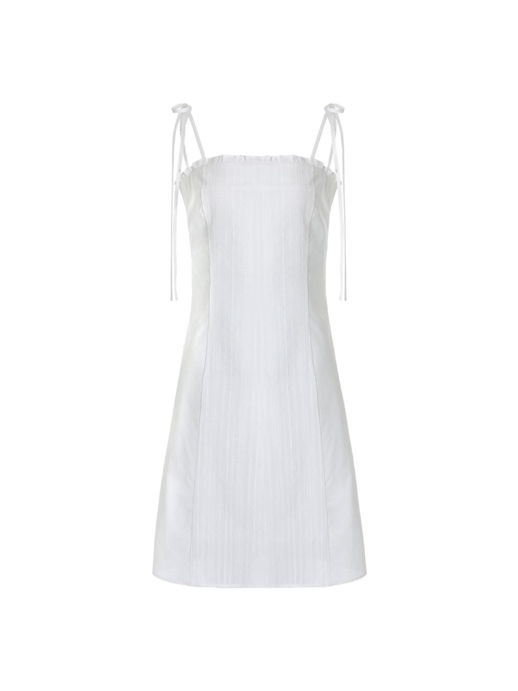 Lace frill midi dress (Ivory)