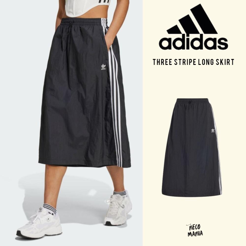 아디다스 롱 스커트 삼선 스트라이프 플레어롱스커트