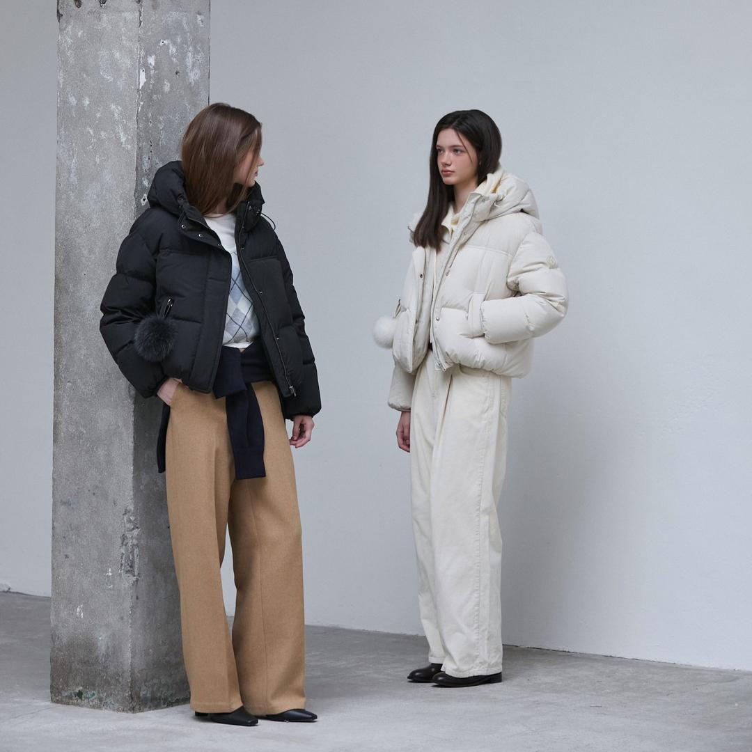 [구스]하이넥 후디 퍼방울 구스 다운 PR4TD061